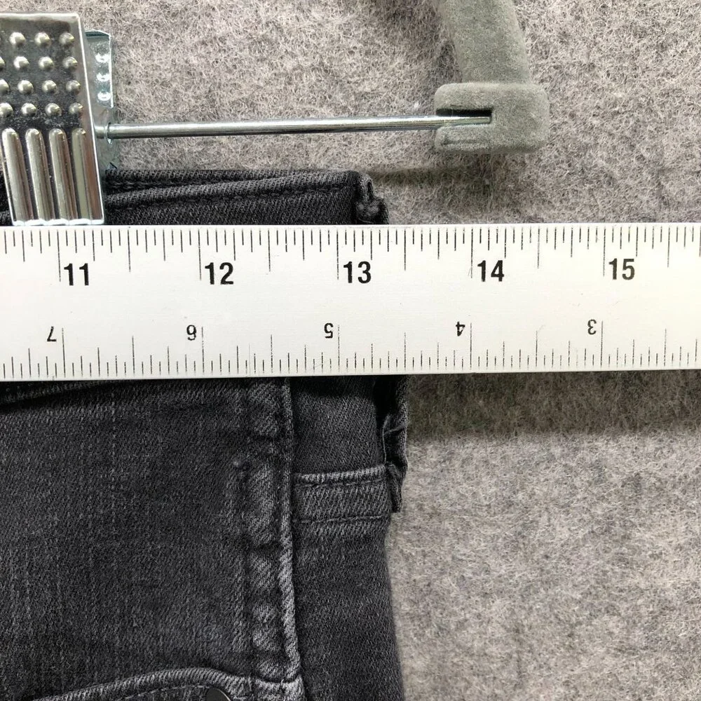 Madewell 10'' High Rise Skinny‎ Jean Womens 26 Black Charcoal Wash Stretch